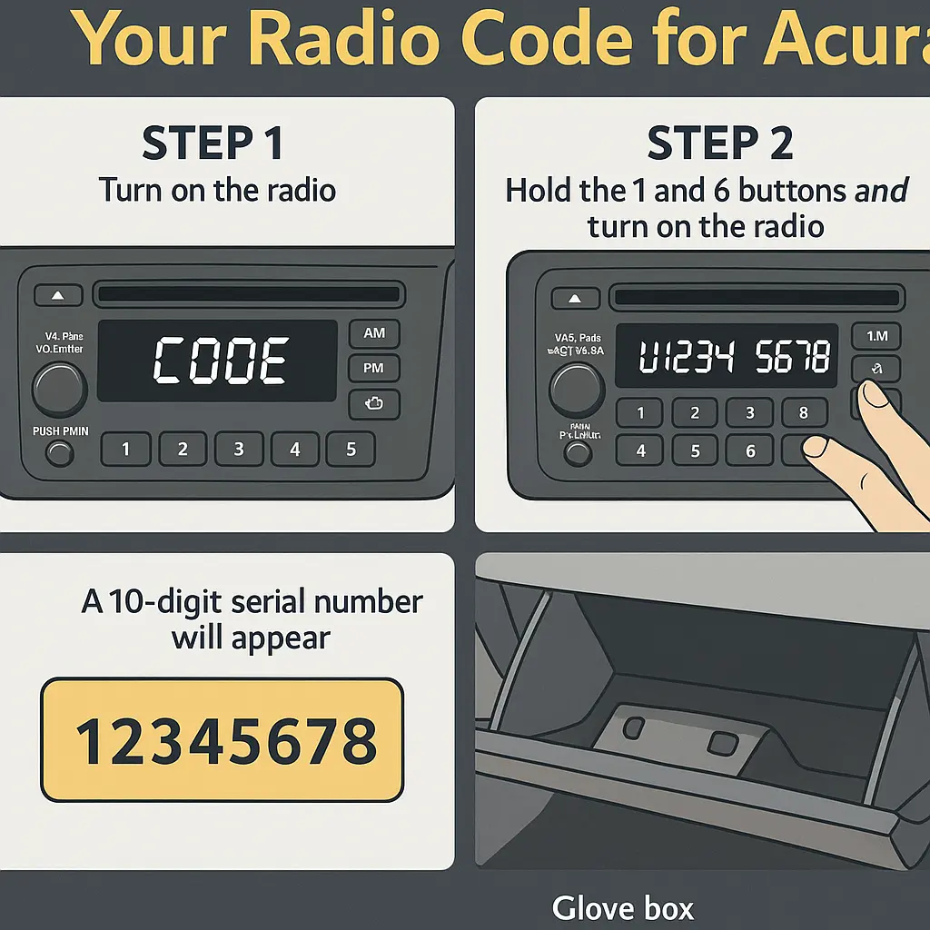 How to retrieve Acura radio code - blog post
