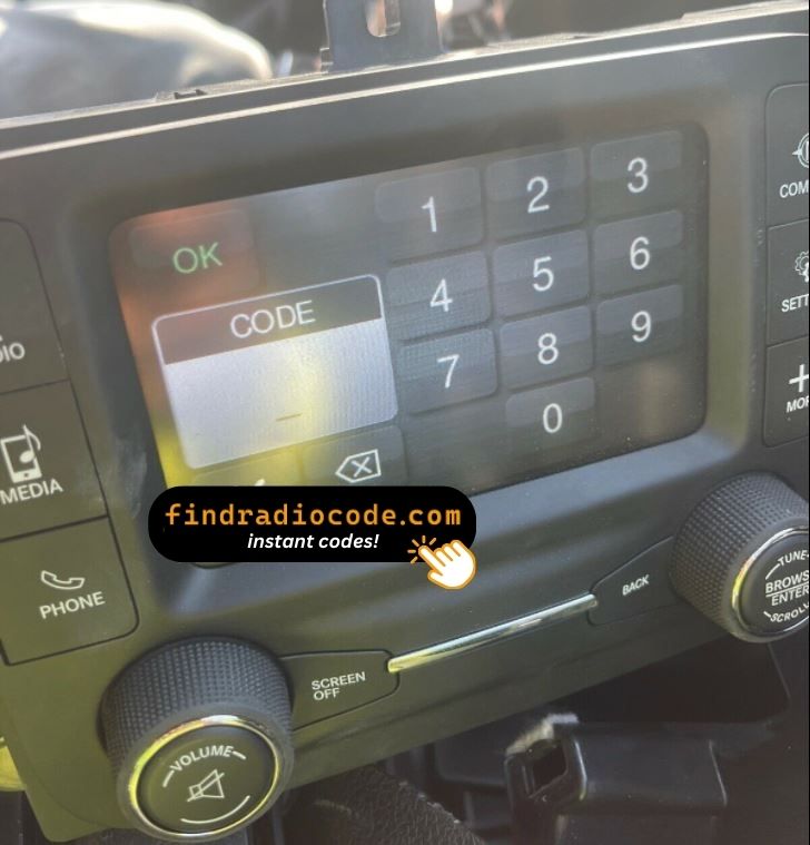 RAM Uconnect radio screen asking for anti-theft code